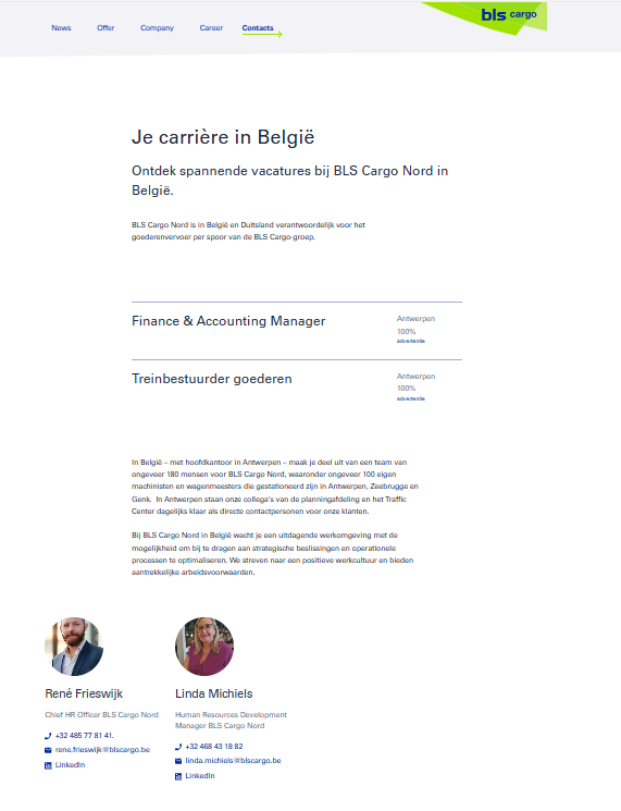 Jobseite Belgien BLS Cargo